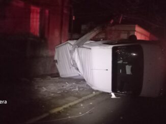 Acidente violento em cruzamento, no centro, em Alegrete