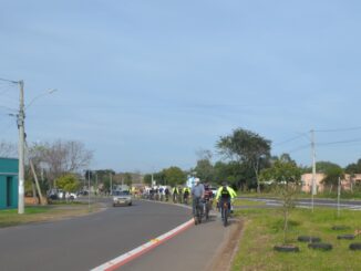 Nova ciclofaixa na Avenida Tiarajú