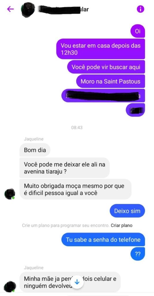 Injúria - celular perdido