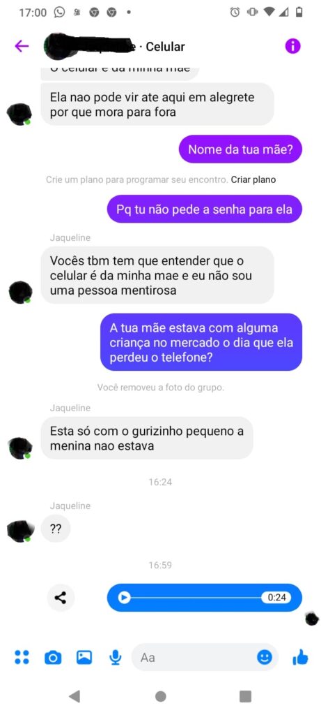 Injúria - celular perdido