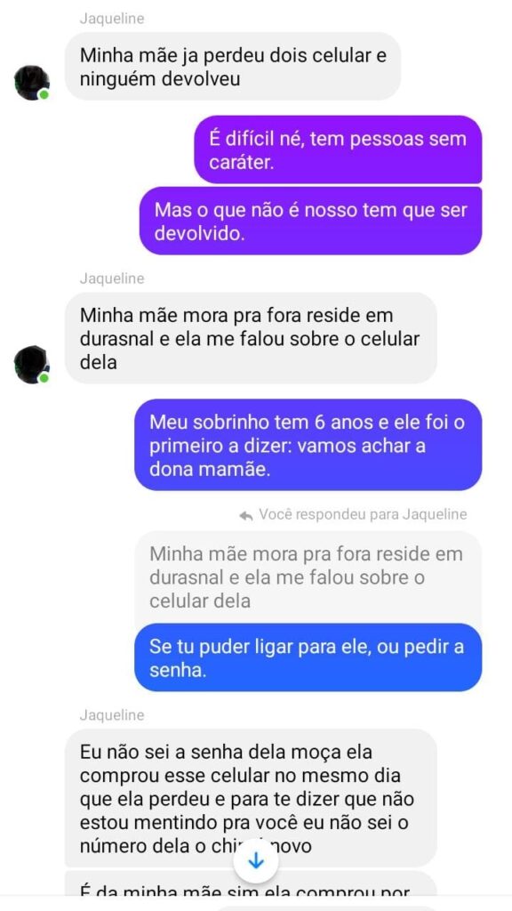 Injúria - celular perdido