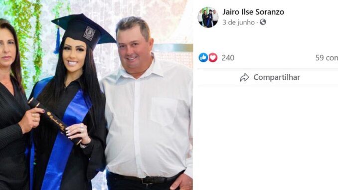Ilse e Jairo ao lado da filha Natália, em foto publicada em junho Ilse e Jairo ao lado da filha Natália, em foto publicada em junho