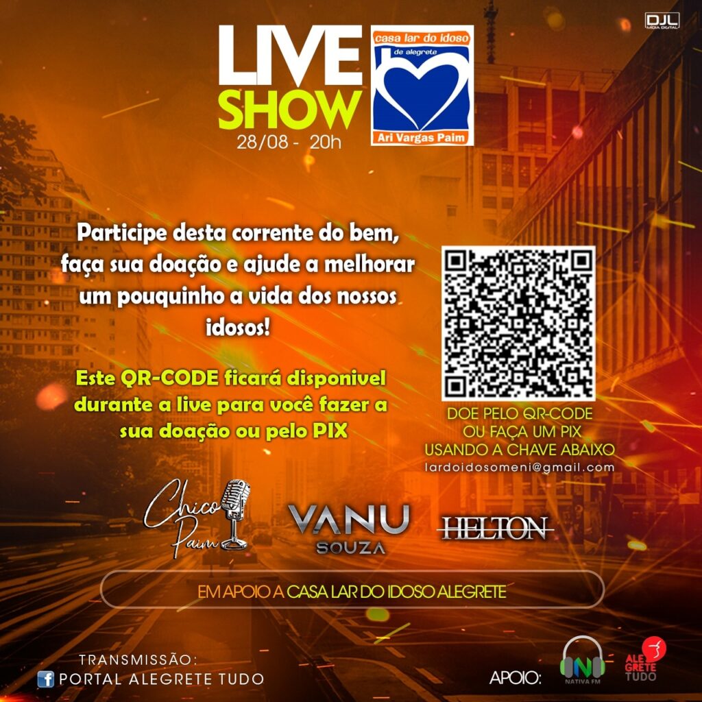 Live em benefício da Casa Lar do Idoso