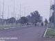 Cavalos na pista de eventos