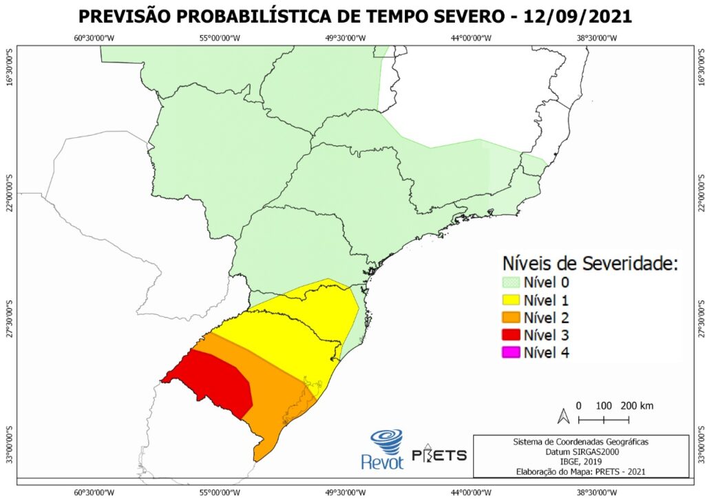 Alegrete e região estão em alerta de tempestades severas