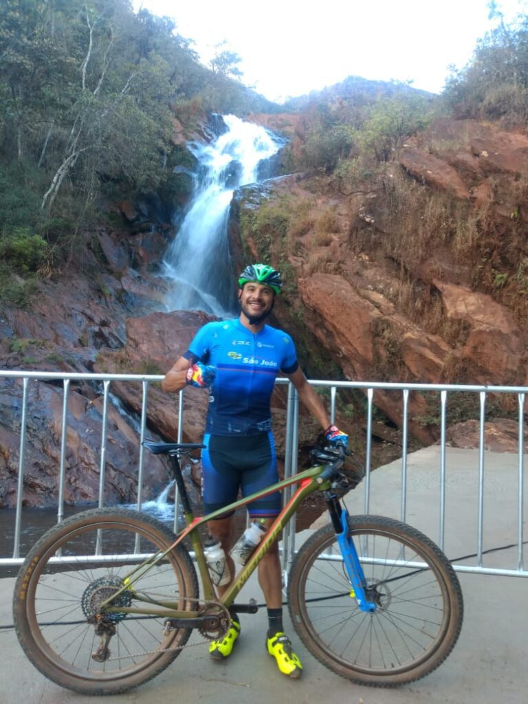 Sérgio testando a pista no Parque da Cachoeira