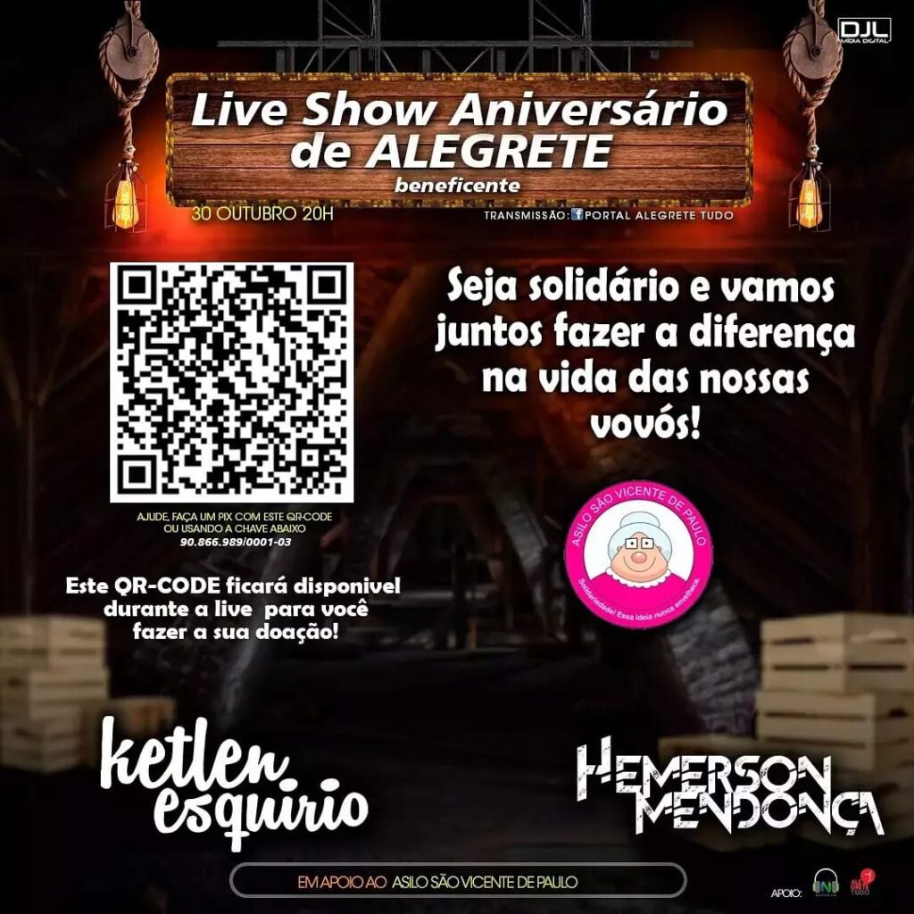 Última grande live da temporada será neste sábado pelo Alegrete Tudo