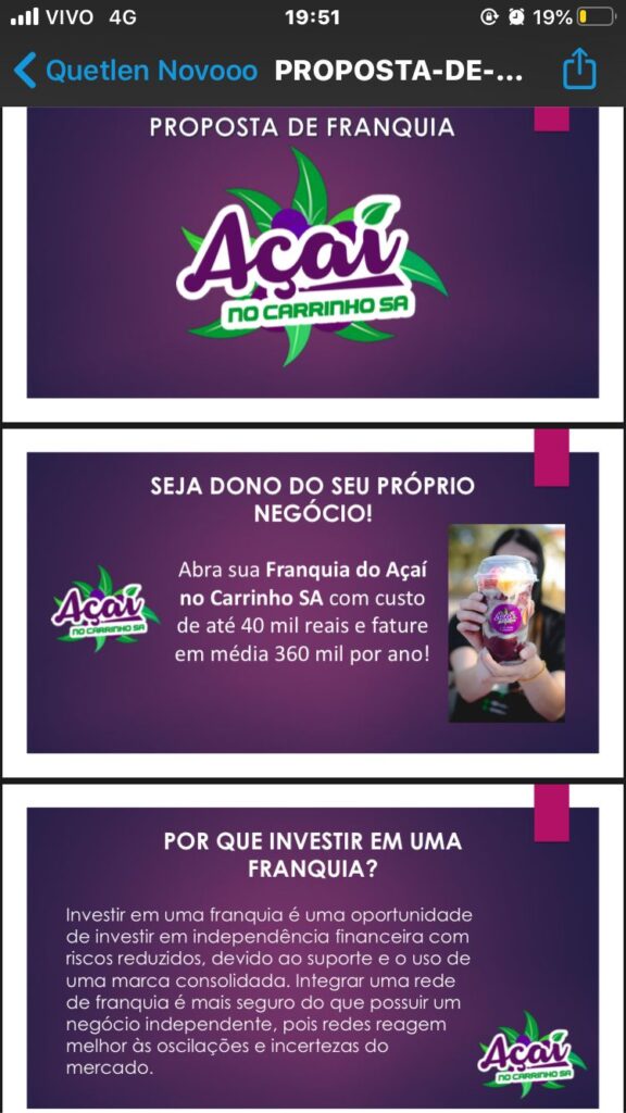 Açaí no Carrinho SA comemora seu primeiro aniversário e lança a venda de franquias