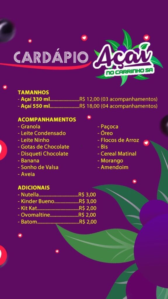 Açaí no Carrinho SA comemora seu primeiro aniversário e lança a venda de franquias
