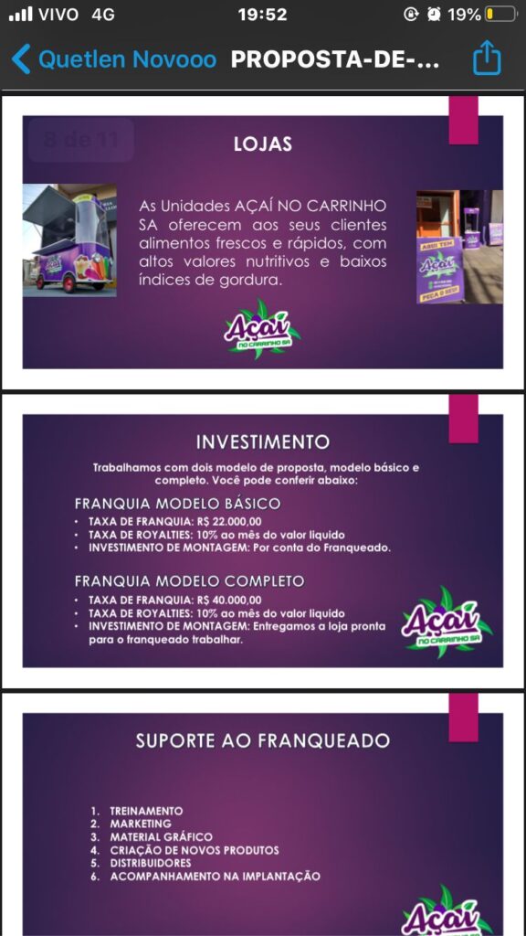 Açaí no Carrinho SA comemora seu primeiro aniversário e lança a venda de franquias