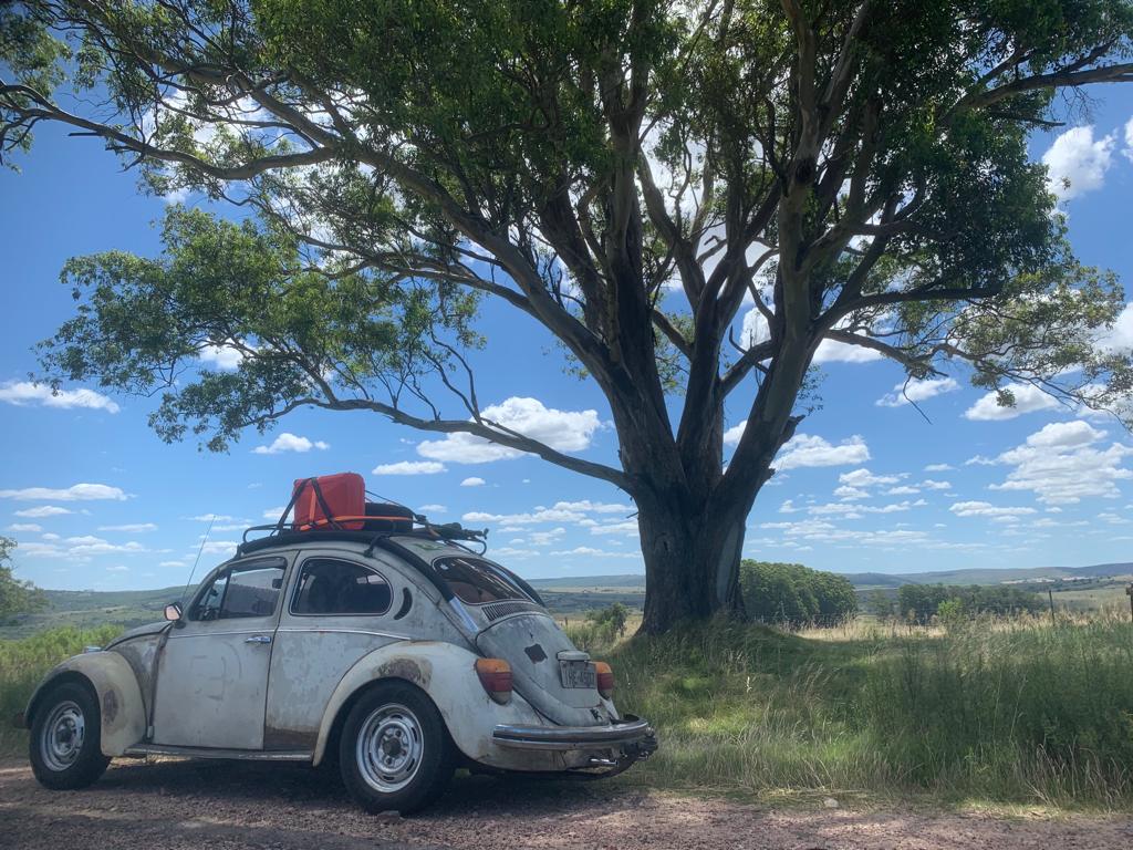 Acredite, nesse fusca, casal percorreu parte da América