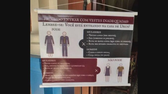 Padre proíbe fiéis de frequentar igreja com 'roupas inadequadas' em Santa Vitória do Palmar