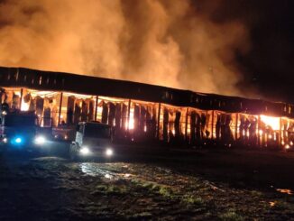 Incêndio de grandes proporções atinge fábrica de maçãs em Vacaria