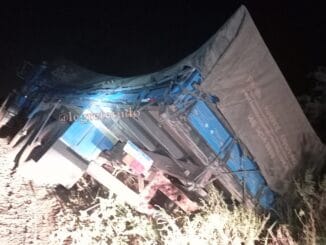 Caminhão tomba na Estrada da Jararaca em Alegrete