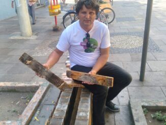 Vereador Eder Fioravante no calçadão