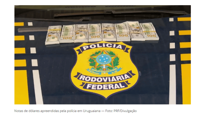 Polícia apreende 80 mil dólares escondidos em carro que seguia do Uruguai Polícia apreende 80 mil dólares escondidos em carro que seguia do Uruguai