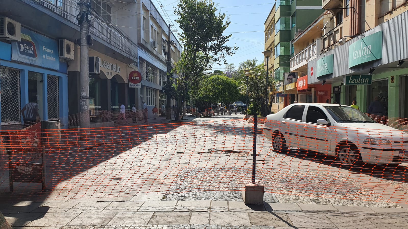 Obra de revitalização do calçadão