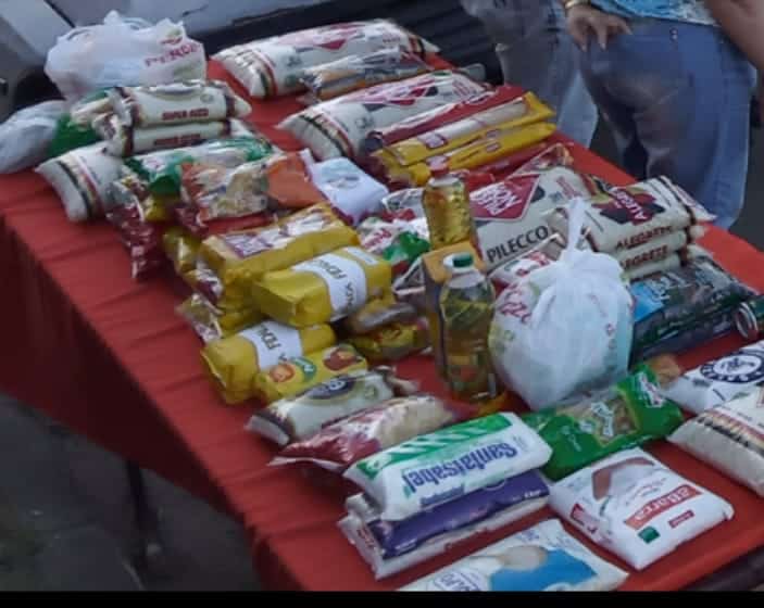 Alimentos doados para a Festa de 60 anos do Celeni