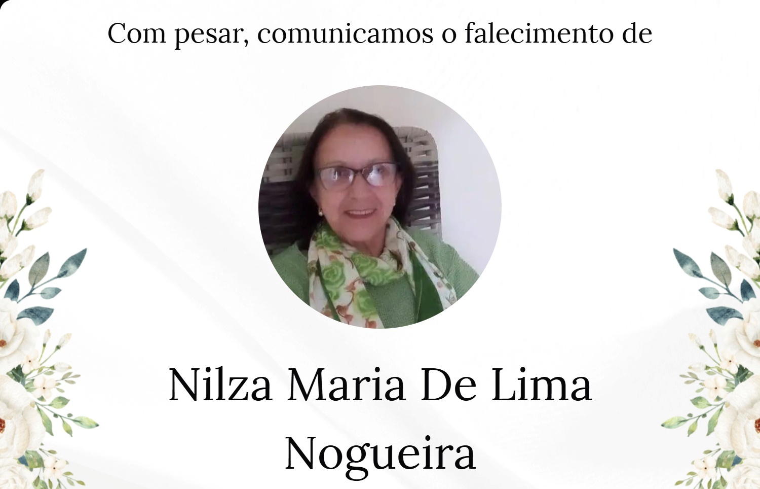 Obituário: Nilza Maria de Lima Nogueira - 72 anos - 19/01/2026